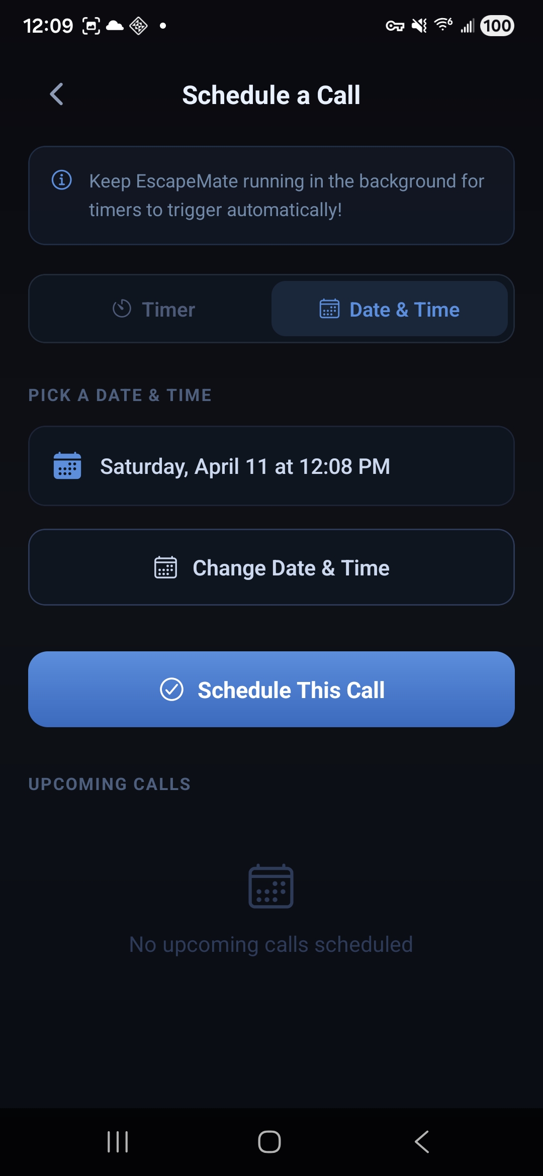 EscapeMate - Scheduled Call