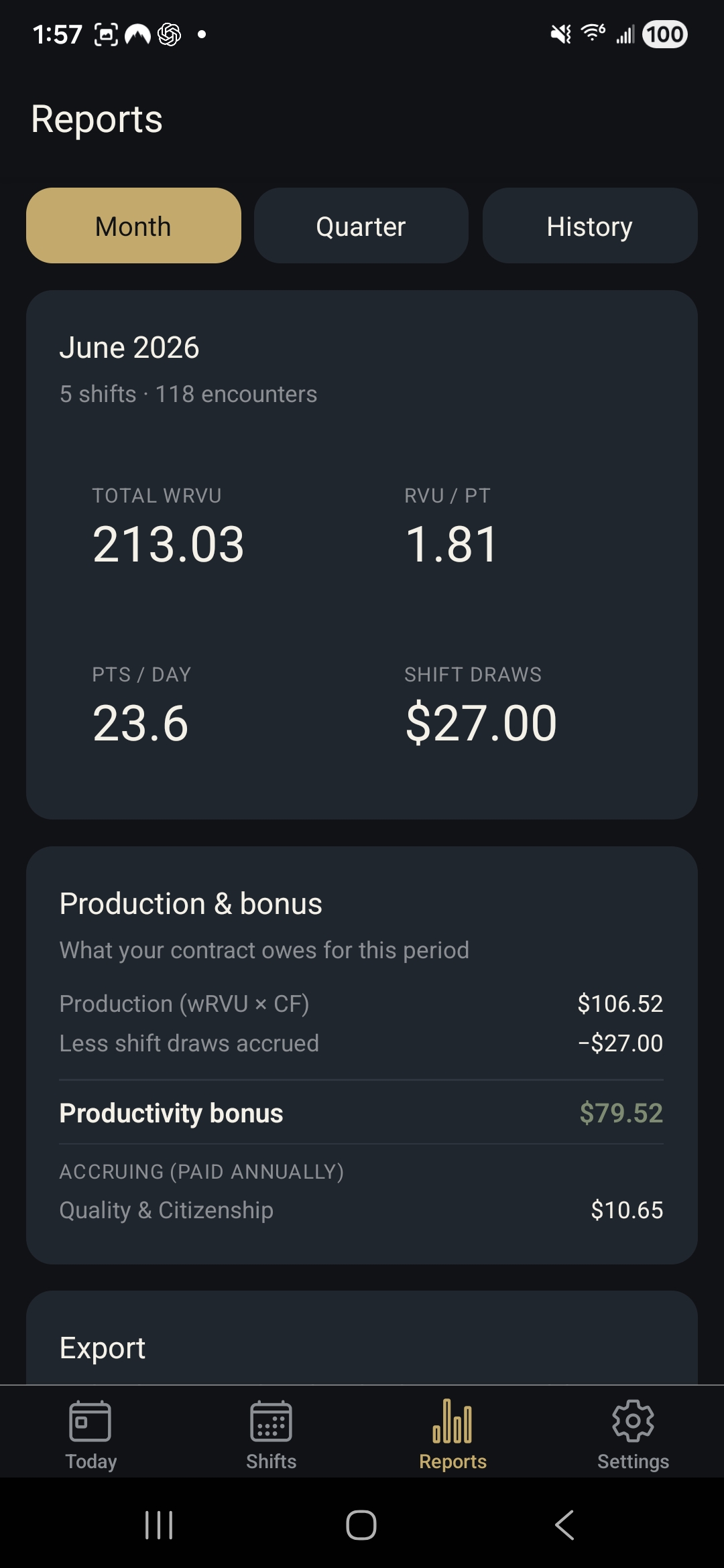 Tatanka Ledger - Reports: production and bonus
